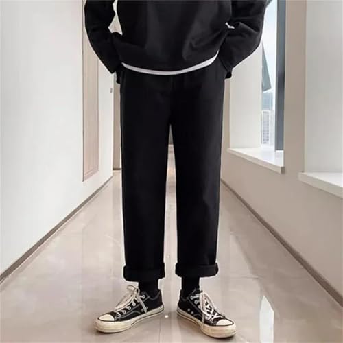 Men's Comfortable Straight Jeans Baggy Casual Denim Pants Elastic Waist Classic Office Work Long Trousers3