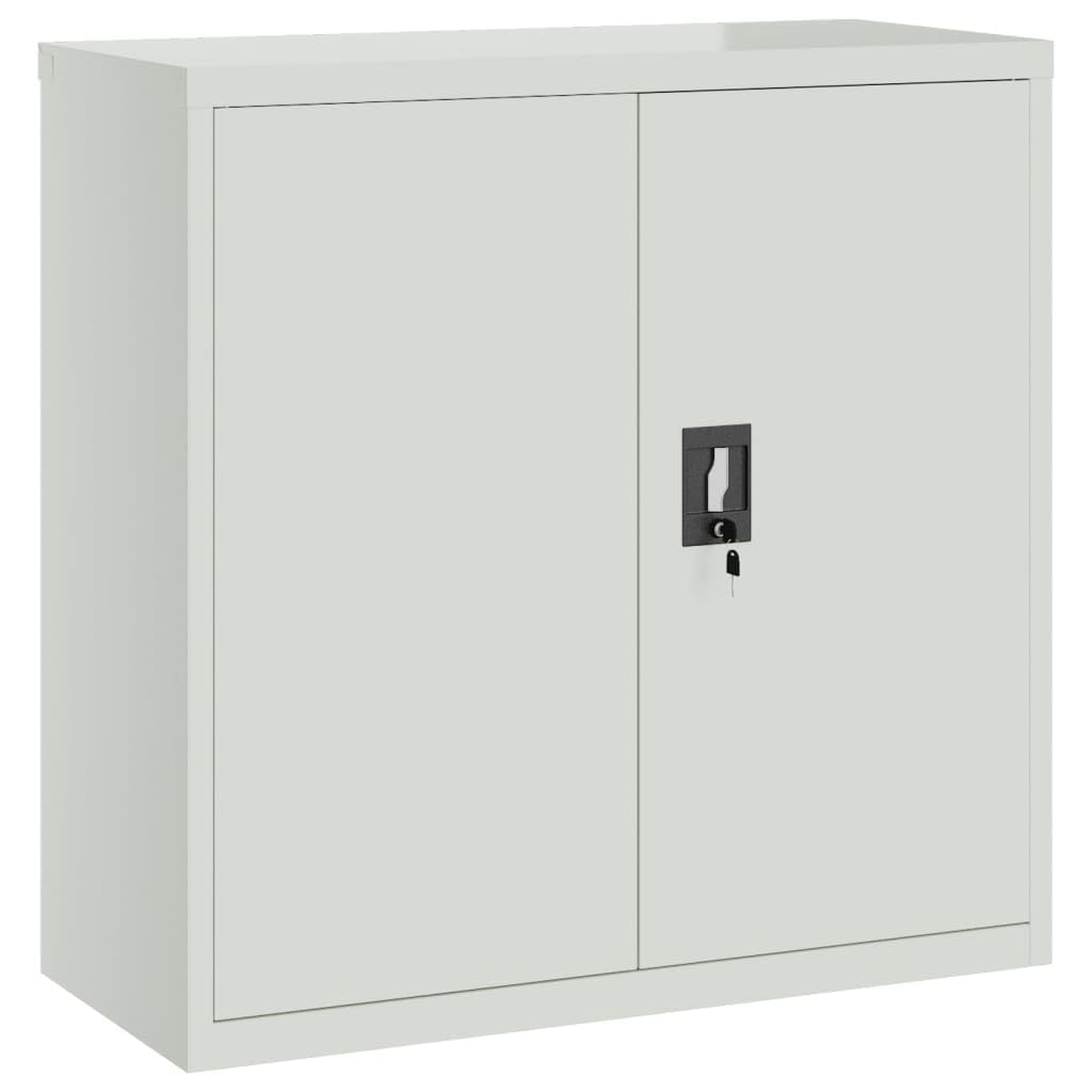 Générique Raccoglitore grigio chiaro 90 x 40 x 130 cm in acciaio con 2 ripiani regolabili, chiudibile per la sicurezza dei file, spazio per scrivania spazioso e durevole