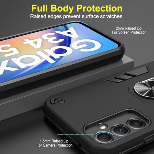 Image of NDCOM for Samsung A34 5G Back Cover - Durable & Sleek A34 5G Samsung Back Cover with Perfect Fit, Light Weight, Easy To Apply & Great Grip Anti Slip - Black
