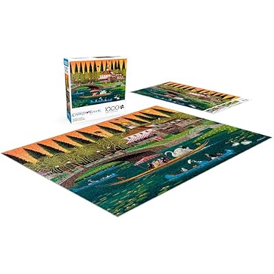 Buffalo Games Pleasant Sunday 1000-Piece Jigsaw Puzzle - 26.75 x 19.75 in, Includes Poster - Precision-Cut Pieces for Jigsaw Puzzles for Adults - Charles Wysocki Art Illustration