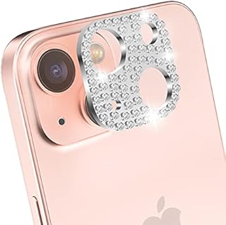 ICARER Bling Camera Lens Protector for iPhone 13 /iPhone 13 Mini, Diamond Camera Lens Cover Sticker Protector for Apple iPhone 13 /iPhone 13 Mini 2021 (Silver)