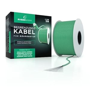 RASENWERK® – Universele begrenzingskabel voor robotmaaiers – begrenzingskabel voor grasmaaiers – vertinde koperdraad – toebehoren voor robotmaaiers – Made in Germany – Ø2,7mm – 50m