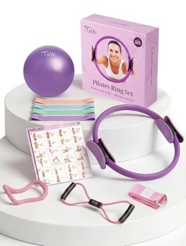 TTolbi Pilates Equipment Kit - Pilates Ring and Ball Set,