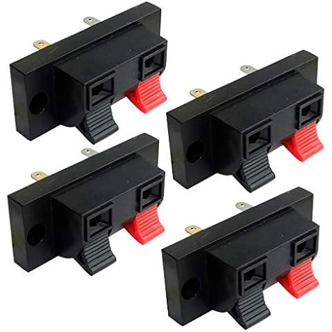 AERZETIX: Juego de 4 - Bloque Terminal de Altavoces - 54 /24mm - Mono - 2 vías Cover