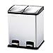 Velaze Pattumiera per Raccolta Differenziata da Cucina, Bidoni Cestino Contenitore 24L(12L x 2) in Acciaio Inossidabile con 2 Scomparti e Pedale