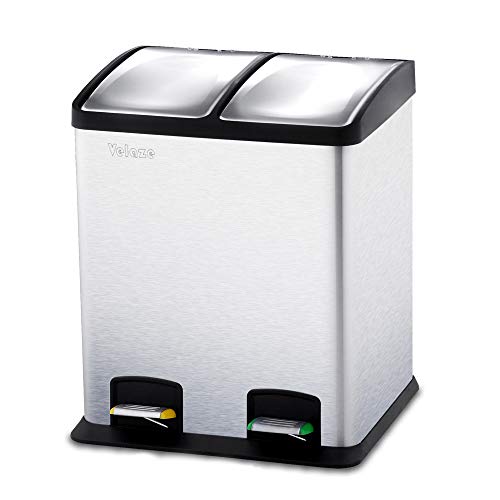 Velaze Pattumiera per Raccolta Differenziata da Cucina, Bidoni Cestino Contenitore 24L(12L x 2) in...