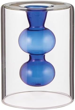 47th & Main Bubble Glass Vase Taper Candle Candlestick Candlehold...
