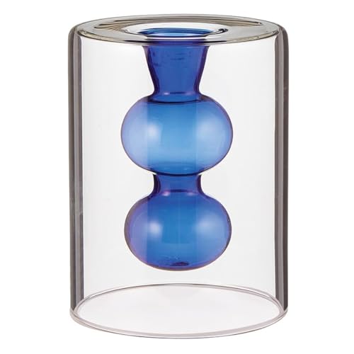 47th & Main Bubble Glass Vase Taper Candle Candlestick Candleholder, 3