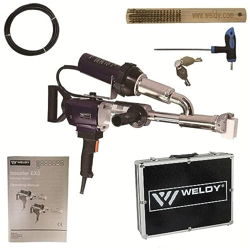 220V EX2 EX3 WELDY 3400W Handheld Plastic Extrusion Welding Machine kit Hot Air Plastic Welder Gun Vinyl Weld Extruder Welder Machine (EX3 extruder)