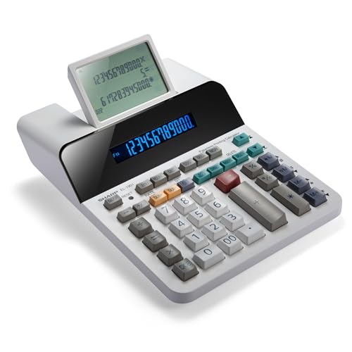 Sharp EL-1901 Paperless Printing Calculator with Check and Correct, 12-Digit LCD Primary Display, Functions the Same as a Printing Calculator/Adding Machine with Scrolling LCD Display Instead of Paper