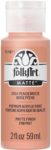 FolkArt Acrylic Craft Paint, Peach Breeze 2 fl oz Premium Matte Finish Paint, Perfect For Easy To Apply DIY Arts And Crafts, 51014