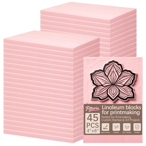 45-Piece Soft Rubber Linocut Blocks