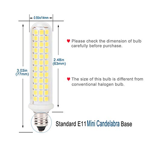 E11 Led Bulb, E11 Mini Candelabra Base, Mgy Patented Product, 100W 120W Halogen Bulb Replacement, 9W, 1100Lm, Ac120V, Dimmable E11 Led Light Bulb For Indoor Decorative Lighting, White 6000K, 2-Pack. #TOP3