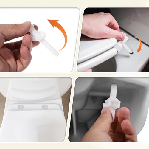 YBEATY 6 PCS Toilet Seat Screws Replacement Plastic Toilet Seat Screws Replacement White Toilets Seats Hinge Bolts Screw with Nuts Durable Toilets Nuts and Washers Parts Kit for Fixing The Top Seats