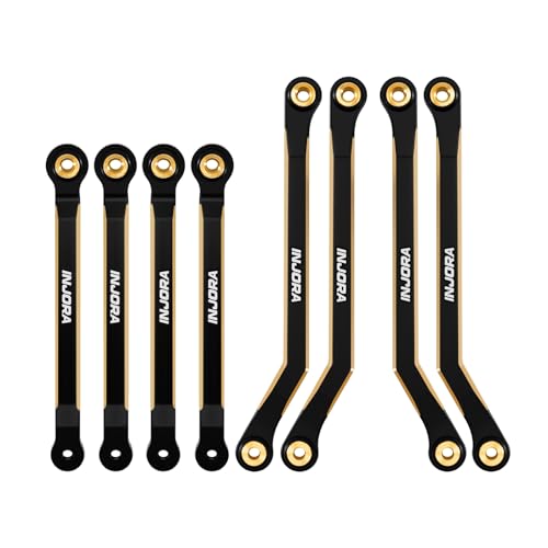 INJORA Black Coating Brass High Clearance Chassis Links for 1/18 FMS FCX18 LC80