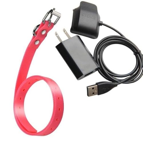 KELEFET Charger Clip USB Plug for Garmin Delta Sport Delta Upland Delta XC 3/4-Inch Collar Strap for Garmin Delta Series (Pink)