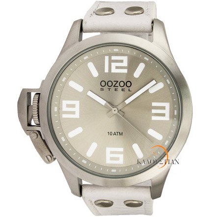 Preisvergleich Produktbild Oozoo Steel OS0350 XXL Damenuhr weiss-grau - Limited Edition