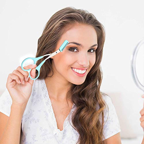 Nylea Eyebrow Trimmer With Razors, Eyebrow Scissors Comb For Women And Men, All-In-One Shaper Epilator Hair Remover, Multipurpose Exfoliating Dermaplaning Tool Razors Set-1 Pack #TOP5