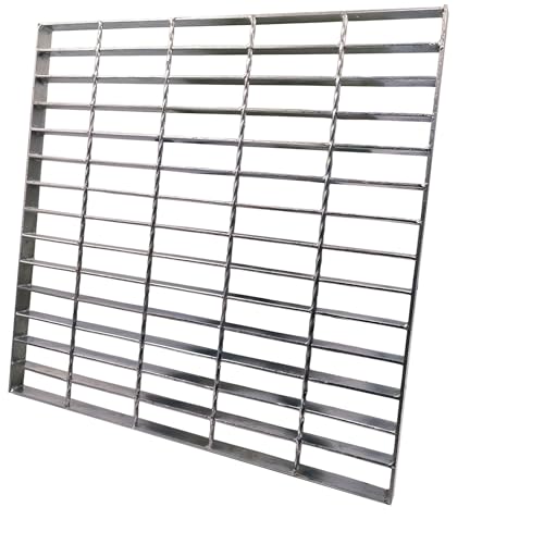 Image of Galvanized Steel Drain Grate, Driveway Channel Cover 22x22 in