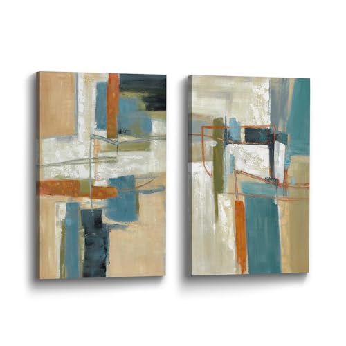 Abstract Geometric Wall Art Bedroom: Contemporary Shape Pattern Canvas Print