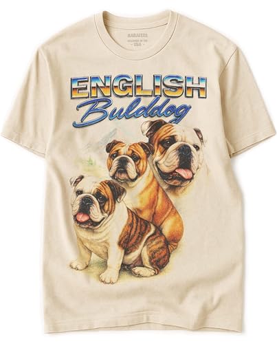 BABATEES English Bulldog Heavy Metal Tshirt for Dog Mom & Dad 100% Natural Undyed Cotton for Men & Women
