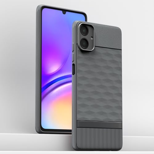 Image of Pikkme Back Cover for Samsung Galaxy M05 / A05 / F05 Camera Protection 3D Hexa Cube Design Silicone Protective Bumper Case (Grey)