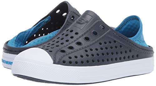 Skechers Boy's Foamies Guzman Steps - Aqua Surge Sneaker, Navy/Blue, 11 Little Kid #TOP6