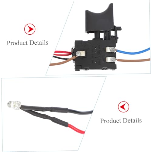 Botón de gatillo para taladro inalámbrico con control de velocidad y luz miniatura 3