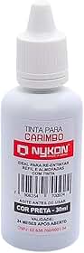 Tinta para Carimbo 30ml Nykon – Refil para Carimbos e Almofadas, Secagem Rápida, Alta Durabilidade, Ideal para Escritórios e Uso Profissional (Preto)