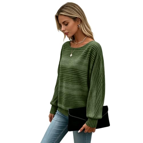 Image of Women's Batwing Tunic Tops, Long Sleeve Shirts Blouses, Business Casual Sweater for Office Work