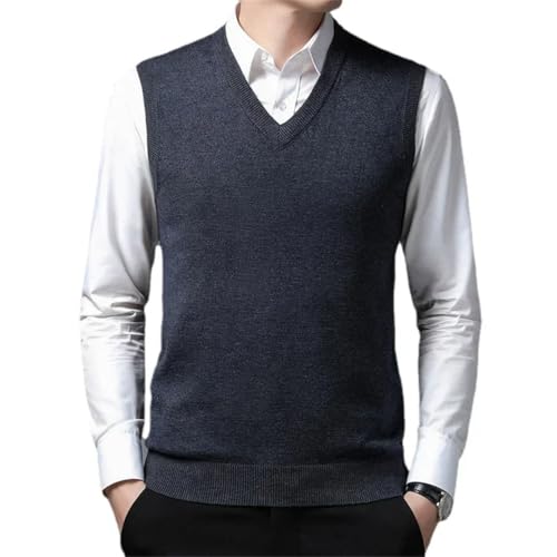 TdvcpmkkMen's Cashmere Vest V Neck Sweater Casual Business Knitted Vest Sweater3