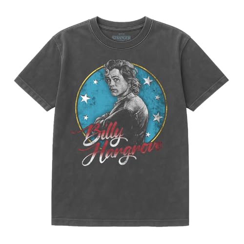 Image of Stranger Things Billy Hargrove Band Unisex T Shirt, Vintage Wash Black, X-Large