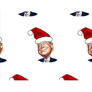 AV 2-Pack of Gift Wrap: Donald Trump Santa Hat Wrapping Paper (Christmas MAGA Love pro GOP Conservative Republican (28 x 30 inch times 2 sheets)