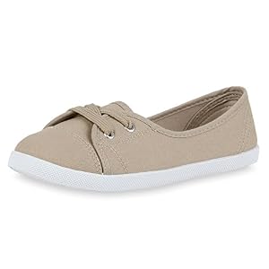 best-boots best-boots Damen Ballerinas Sneaker Schnürer Slipper Halbschuhe sportlich Damen Sneakers Khaki Nuovo 38
