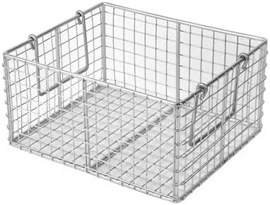 304 Stainless Steel Sterilization Basket, Mesh Disinfection Tray for Surgical & Dental Instruments, Perforated Instrument Storage (40x30x20cm / 15.7x11.8x8in)