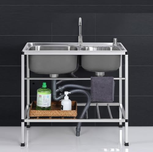 Station de lavage des mains double bac pour résoudre le manque d'espace