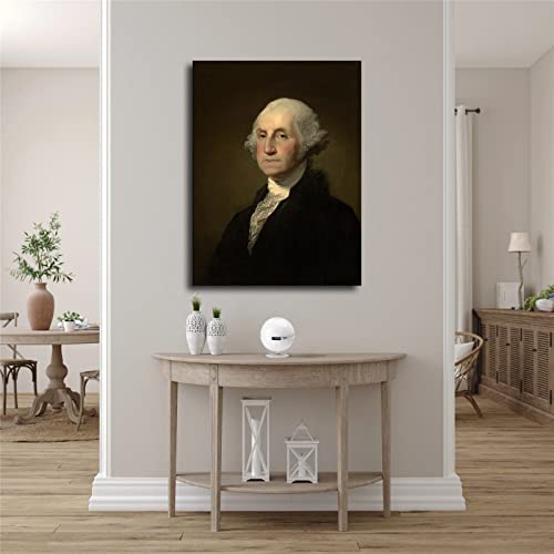 Portrait Of George Washington (1732–99) Canvas Decorative Painting Poster Home Decor Art Hd Pictures Bedroom Living Room Wall Art (08X10Inch-Framed) #TOP2
