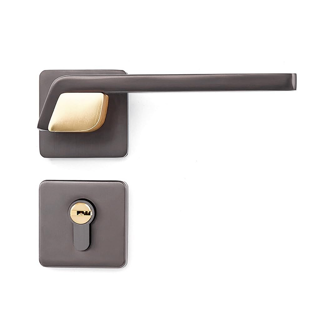 MOBYGKFY Indoor Silent Magnetic Locks Bedroom Door Anti-Theft Split Wooden Handle