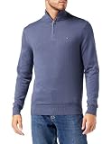 Tommy Hilfiger Herren Pima Org Ctn Cashmere Zip Mock Pullover, Faded Indigo, 3XL
