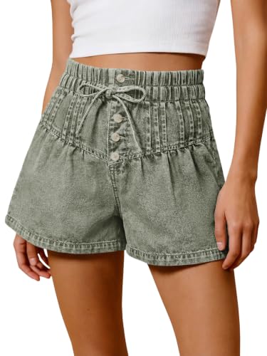 Womens Flowy Denim Shorts - image 1