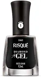 Esmalte Risqué Diamond Gel Preto Caviar Cremoso 9, 5ml, Risqué, PRETO CAVIAR, 9.5 ml
