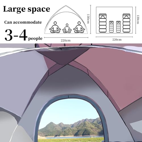 Carpa para camping GIZNXBA para 3-4 personas portátil verde miniatura 4