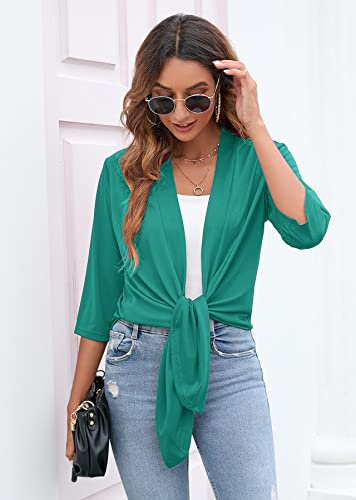Image of Heymoments Women's Lightweight Open Front Cardigans 3 /4 Sleeve Casual Soft Drape Fall Cardigan S-2XL