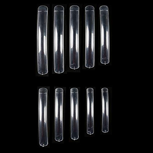 100pcs/bag Curve Extra-Long False Nail Tips Clear Square Fake Nail Acrylic DIY Nail Art Salon Fingernail Set (clear)