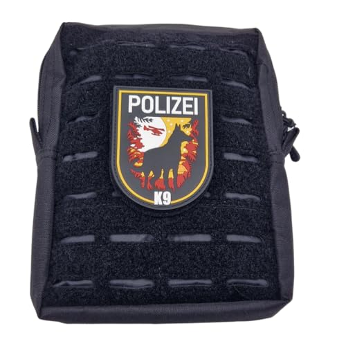 K9 DHF Sunset Rubber Patch mit Klett, Polizei, Schäferhund, taktisches Abzeichen, Dienstkleidung, Einsatzweste, Uniform, Dienstjacke, Patch, Hundestaffel