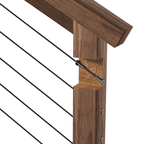 BLIKA 40 Pack 25 30 35 Degree Black Cable Railing Angle Beveled Protector Sleeves for 1/8" 5/32" 3/16", T316 Stainless Steel, Angle Protector Sleeves Stair Cable Railing Hardware Kit for Wood Posts by BLIKA - Used condition - Image 6