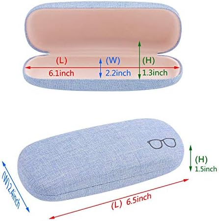 Vetoo 2 Pack Eyeglasses Case, Portable Hard Shell Linen Sunglasses Case for Glass Storage