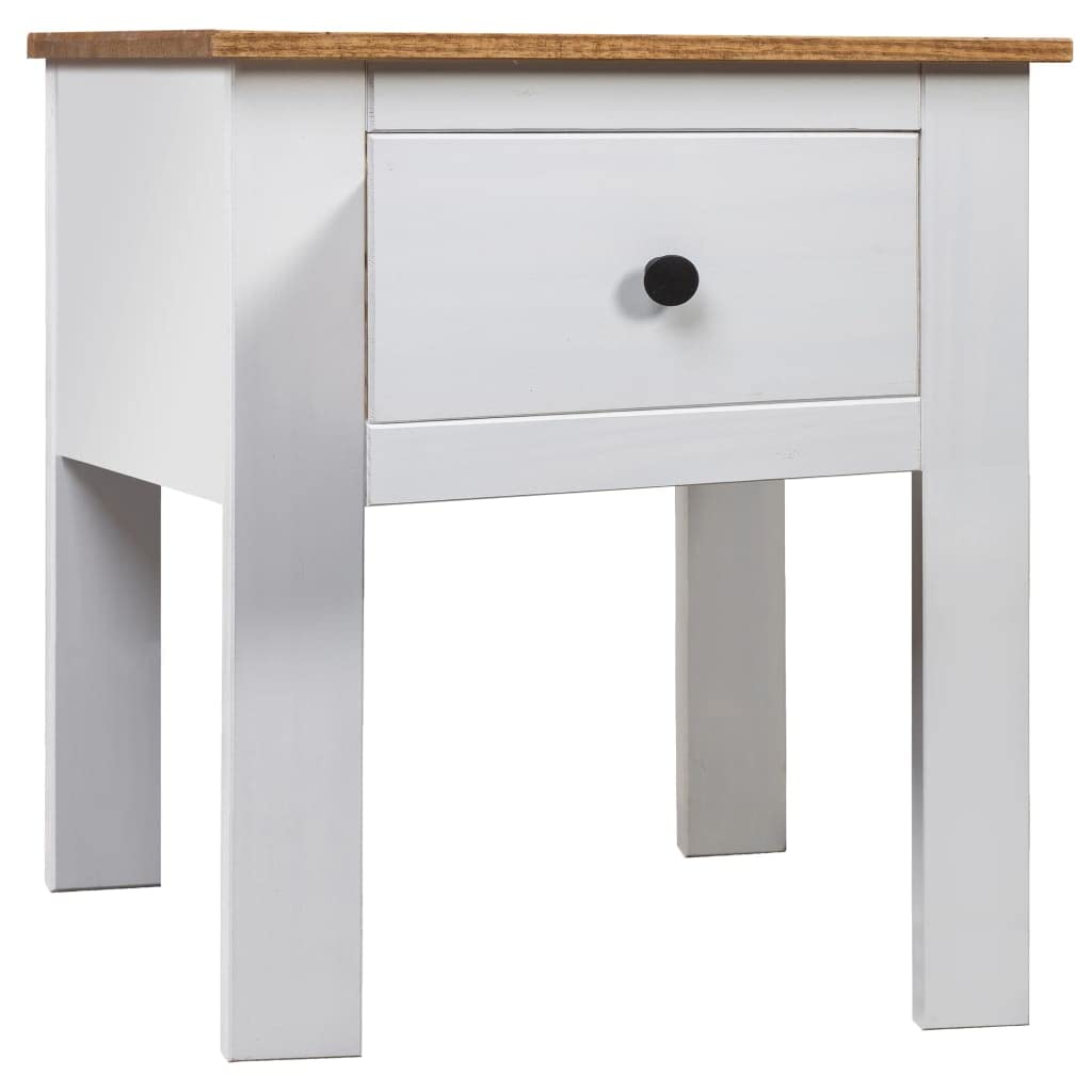Table de chevet blanche en bois de pin pour une chambre d'enfant douce