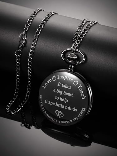 Hicarer Pocket Watch Teacher Arabic Numerals Pocket Watch for Men Women Teacher Appreciation Supplies - Image 4