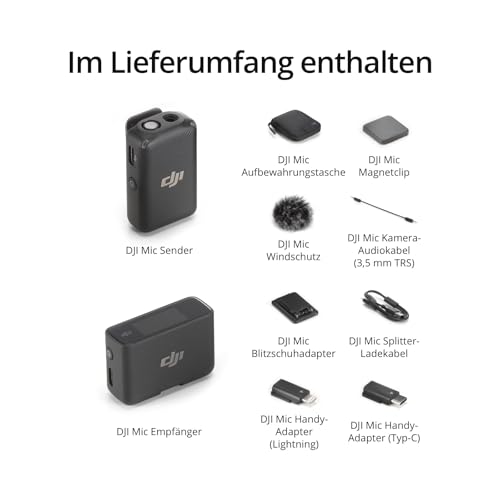 DJI Mic (1 Sender + 1 Empfänger), Lavalier-Funkmikrofon, 250 m Reichweite, kompakt und Ultraleicht, 14 Stunden Aufnahme… – Ansicht 5